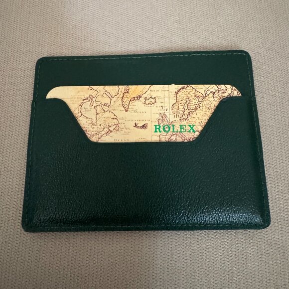 Rolex Green Oyster Leather Case Card Holder NEW w/Logo - Picture 3 of 5